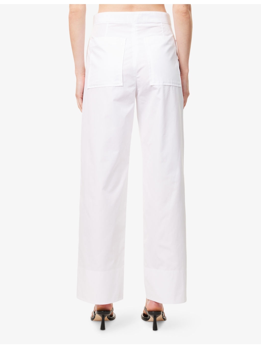 Twisted Seam Mid-Rise Cotton Trousers - 4