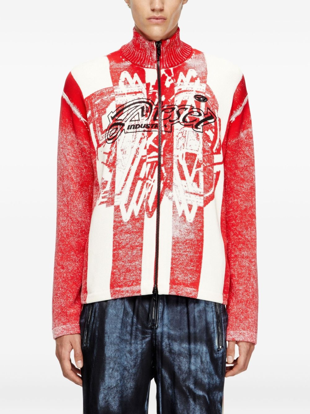 K-Oliba-Jkt graphic-print zip-fastening cardigan - 3