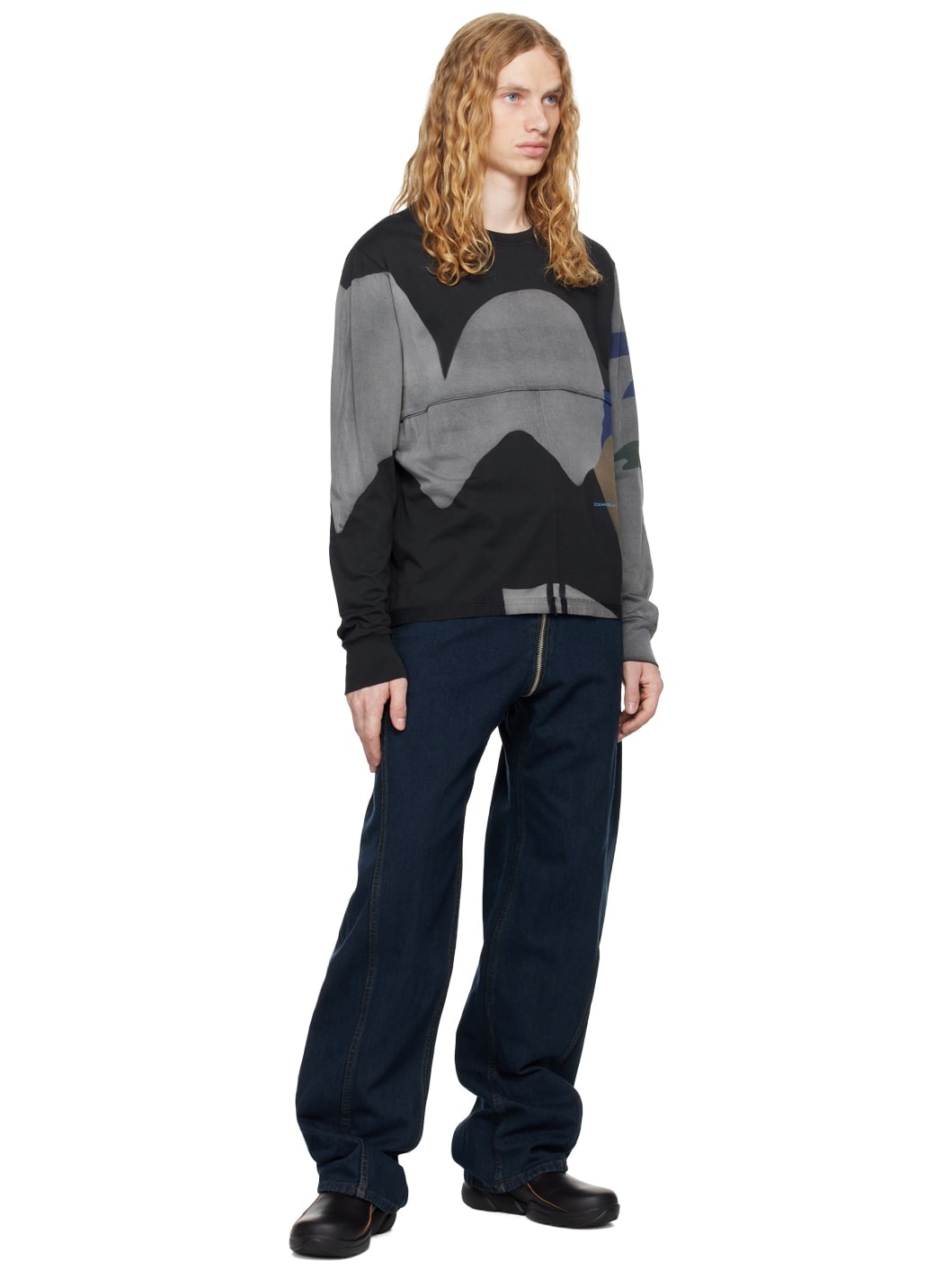 Multicolor Lapped Long Sleeve T-shirt - 4