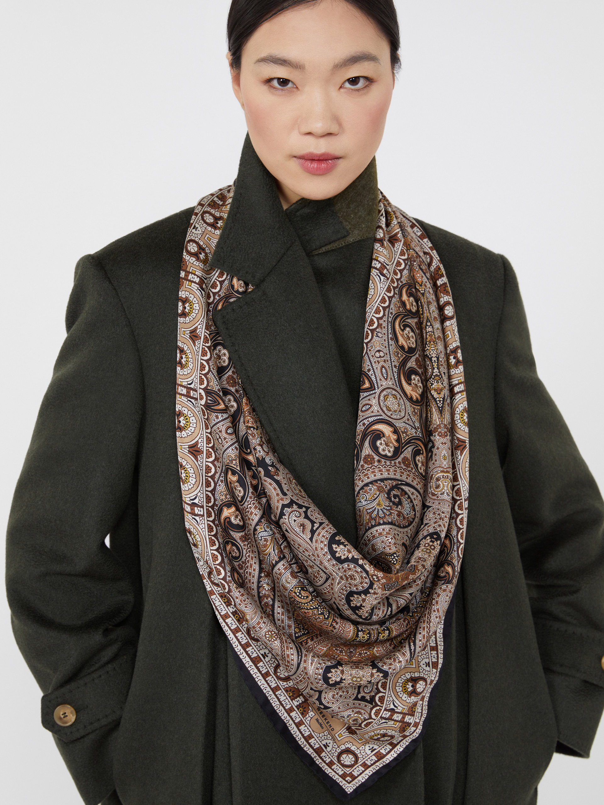 ONESTONEW Printed silk twill scarf - 4