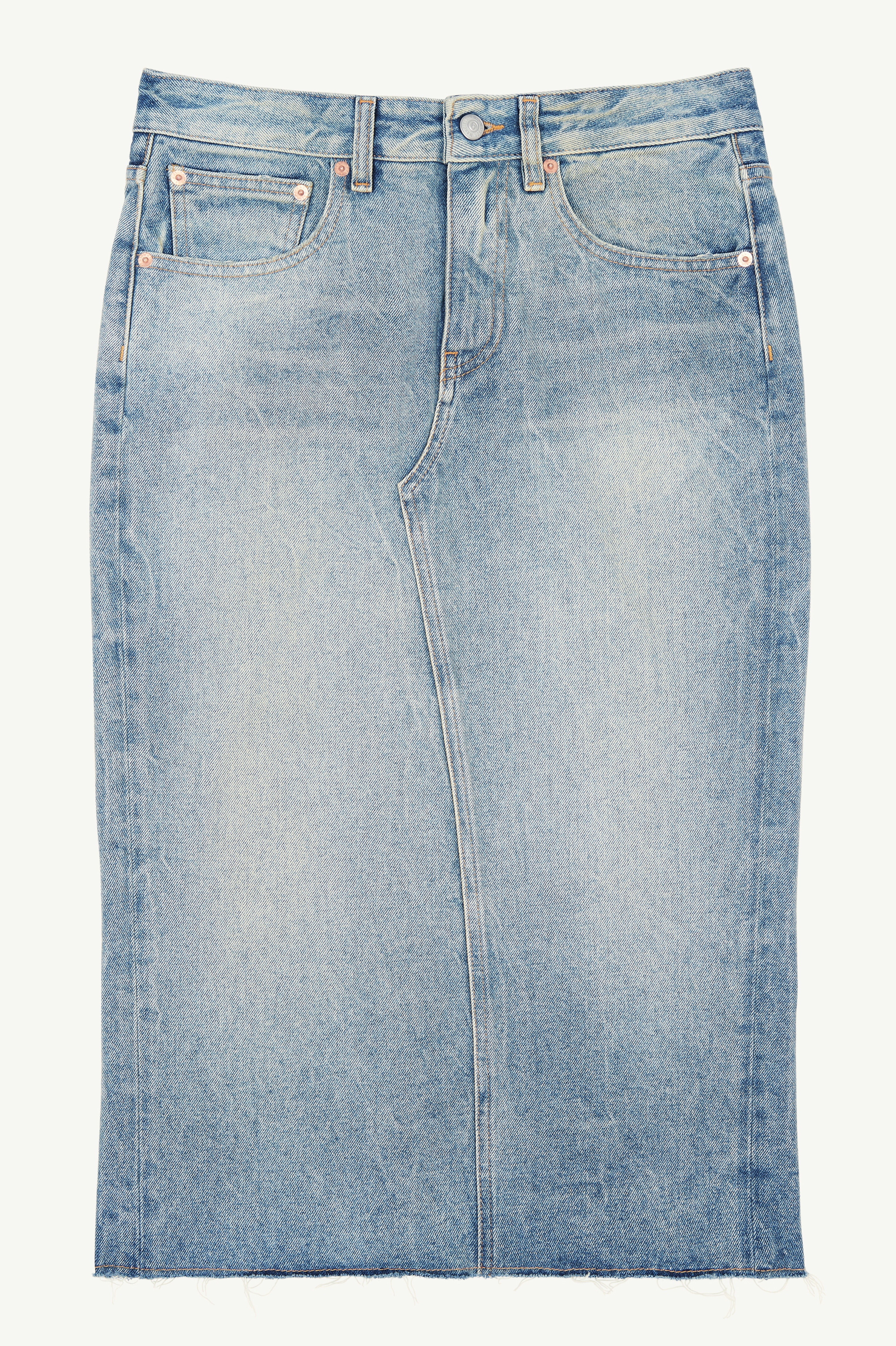 Mid-length denim skirt - 1
