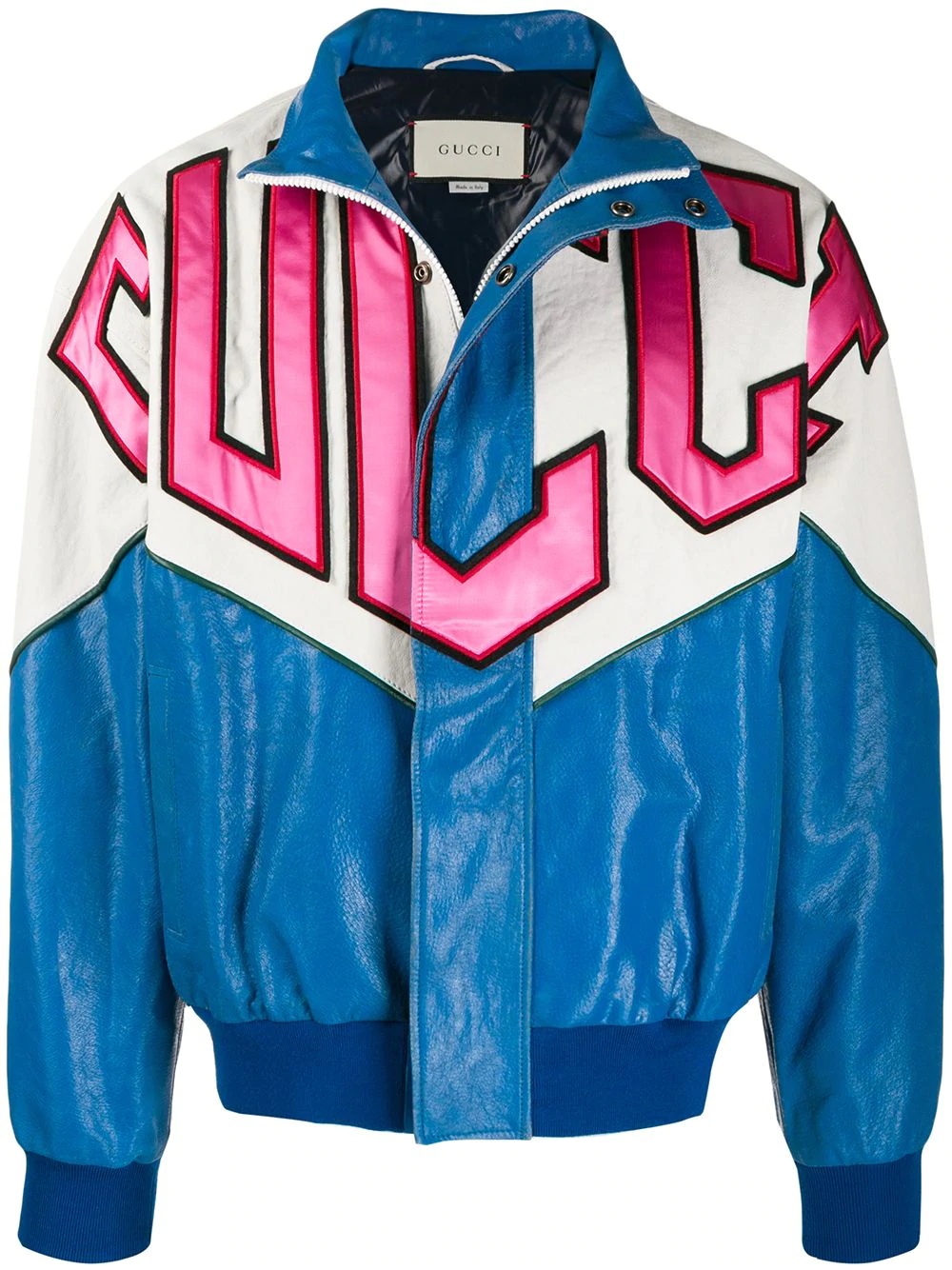 graphic patchwork bomber jacket - 1