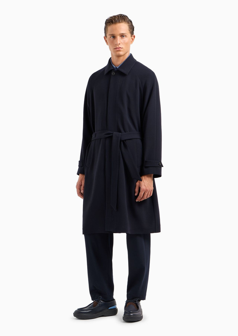 Wool double crêpe trench coat 2