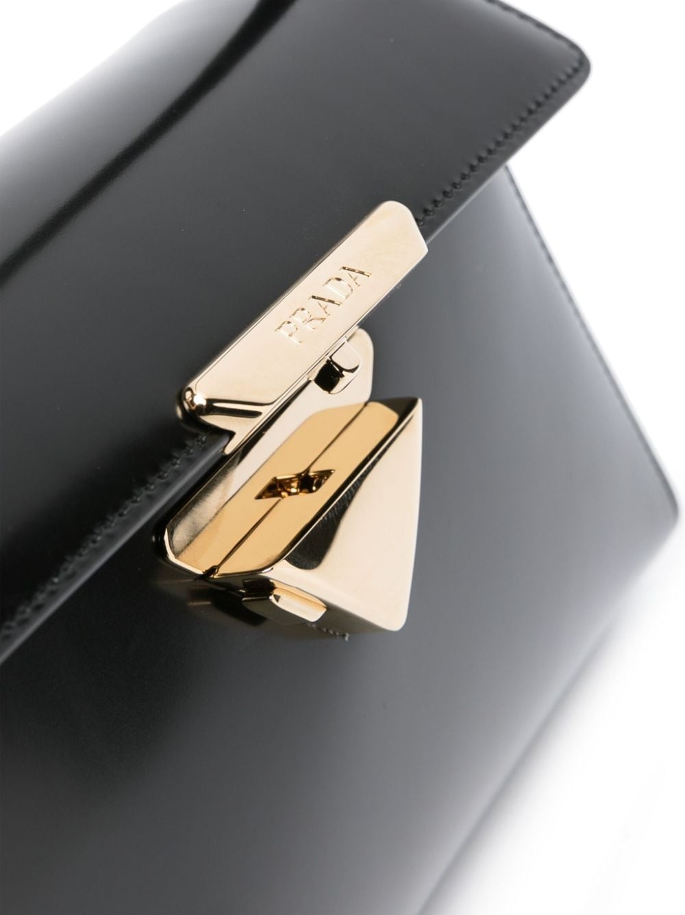 triangle-logo leather shoulder bag - 4