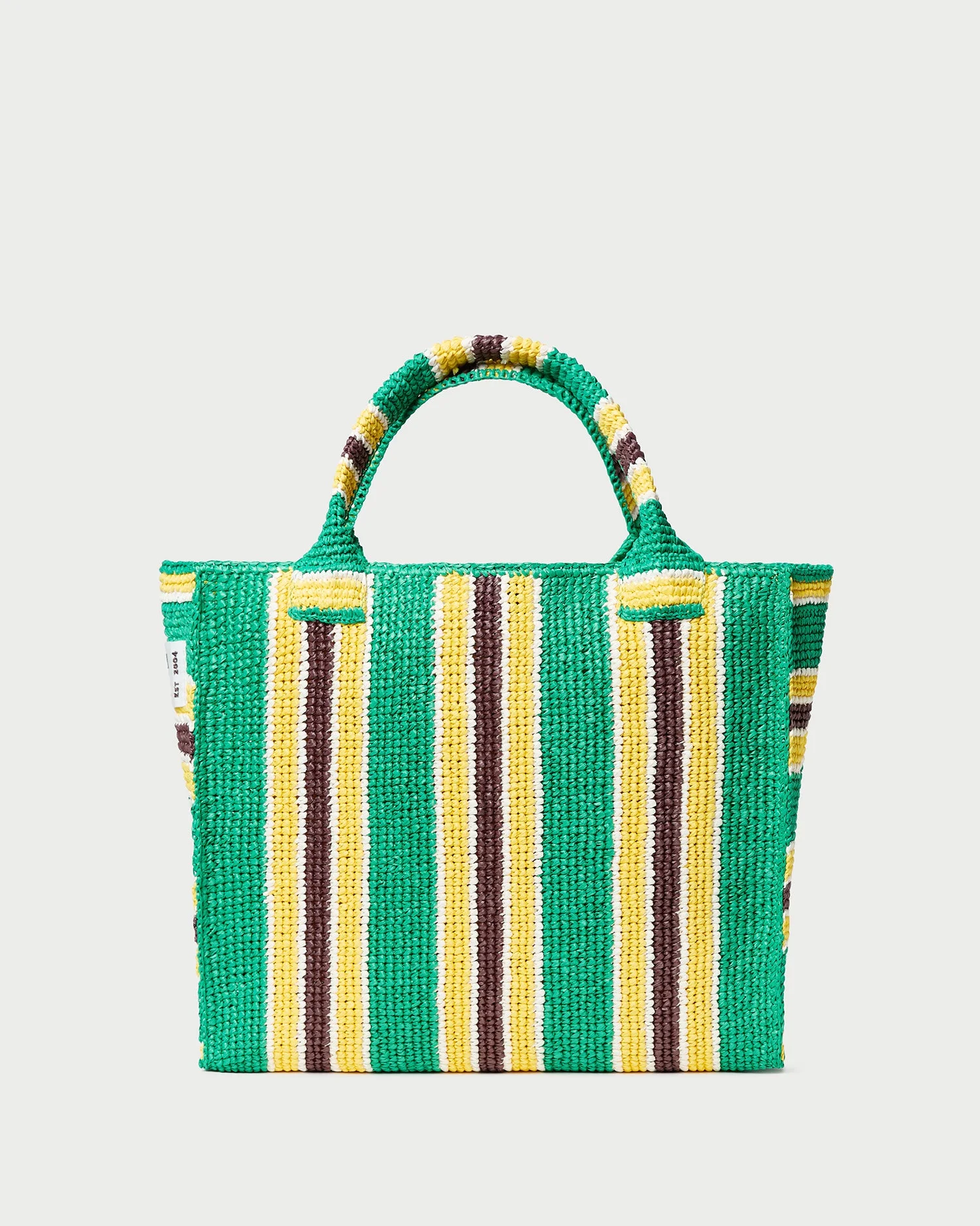 Sol Green/Yellow Crochet Beach Tote - 1