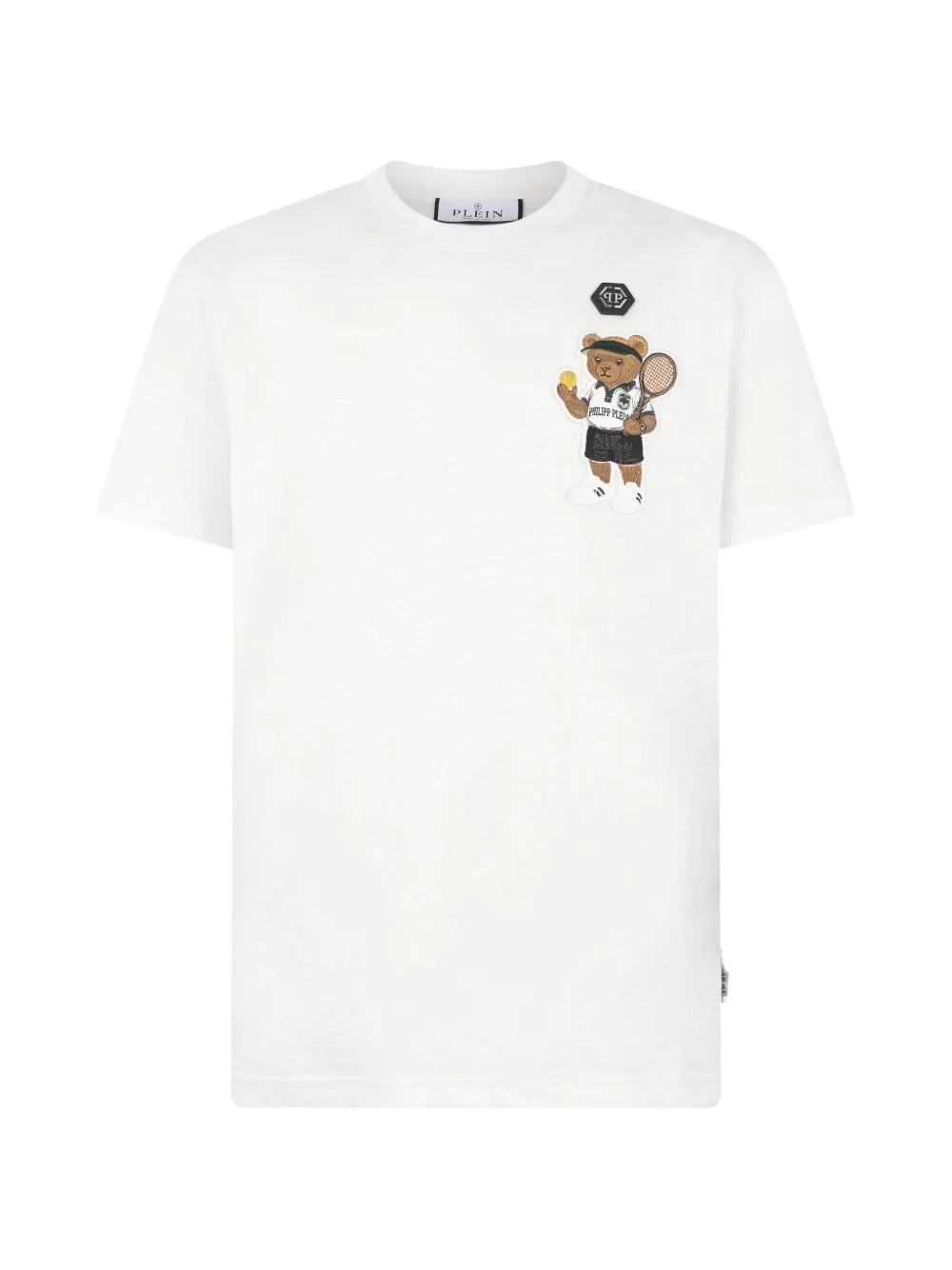 teddy patch round neck T-shirt - 1