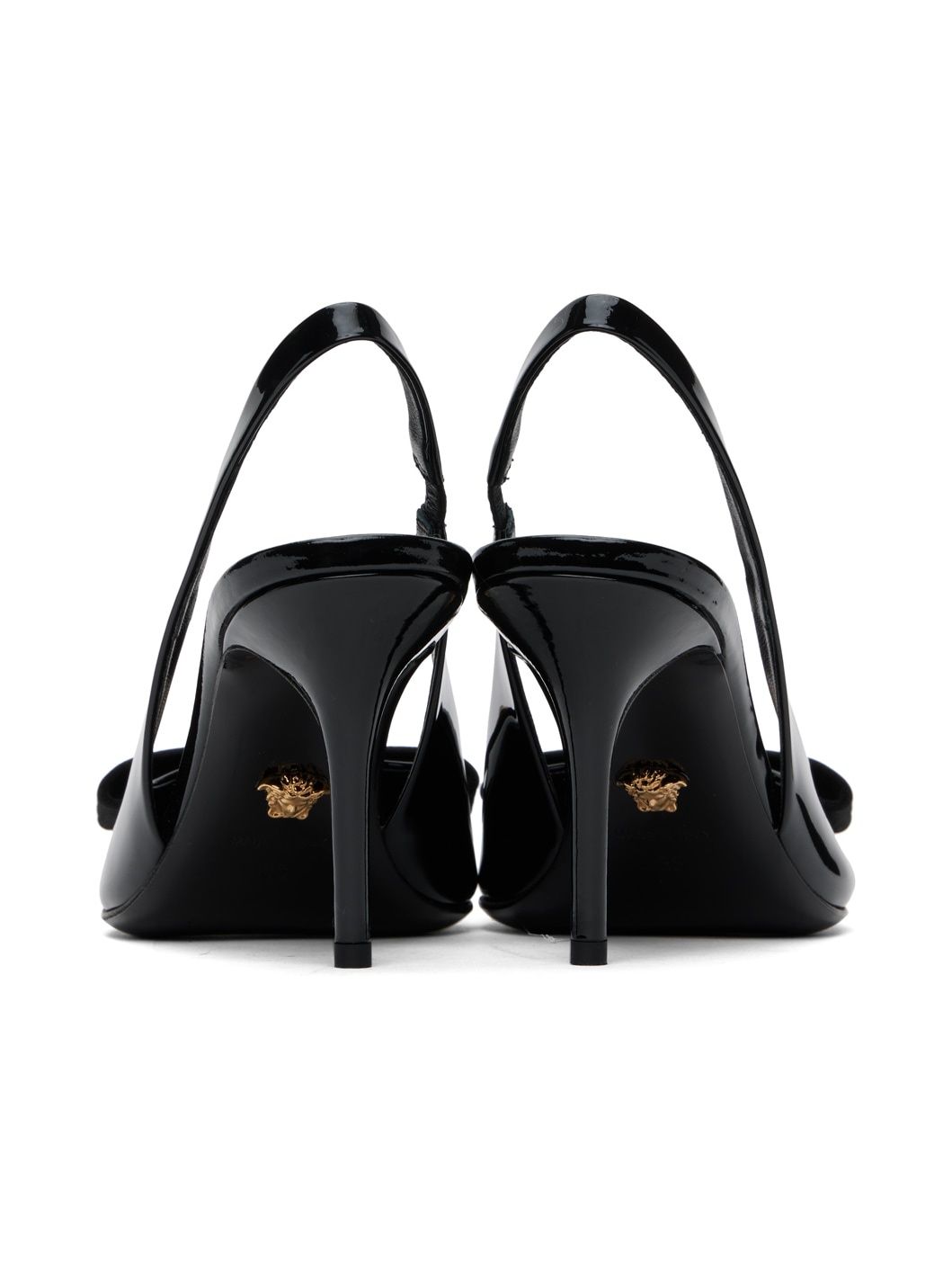 Black Gianni Ribbon Slingback Pumps - 2