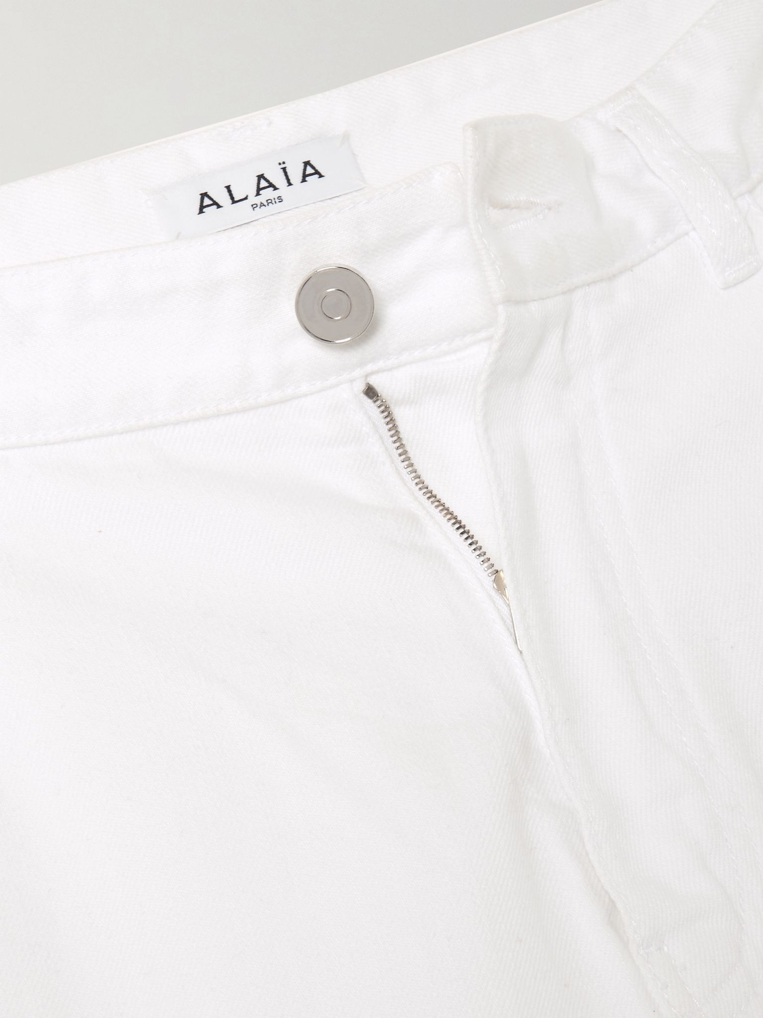 Ruffled mid-rise wide-leg jeans White - 5