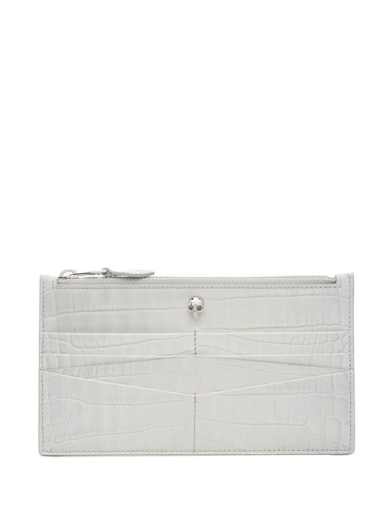crocodile-effect leather purse - 1