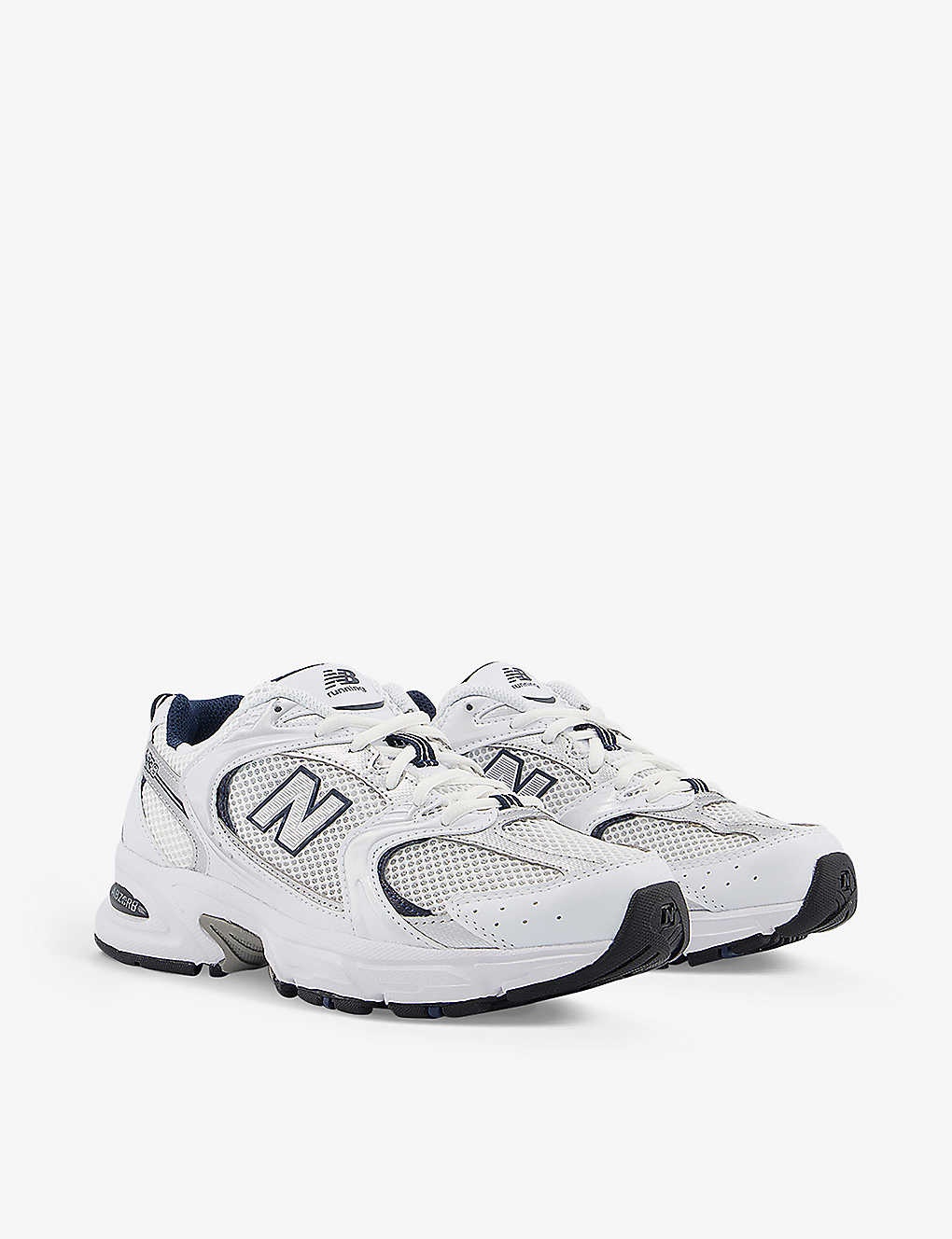 MR530 logo-embossed leather and mesh low-top trainers - 2