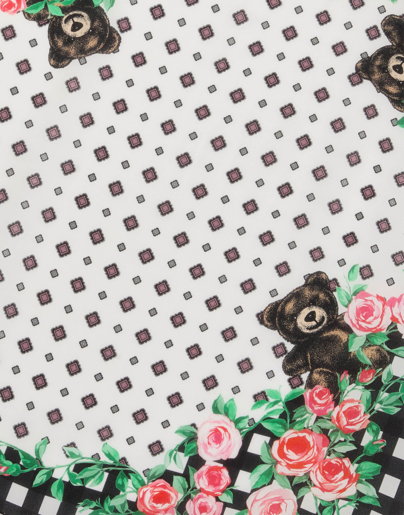 Moschino MOSCHINO TEDDY BEAR PRINTED SILK SCARF outlook