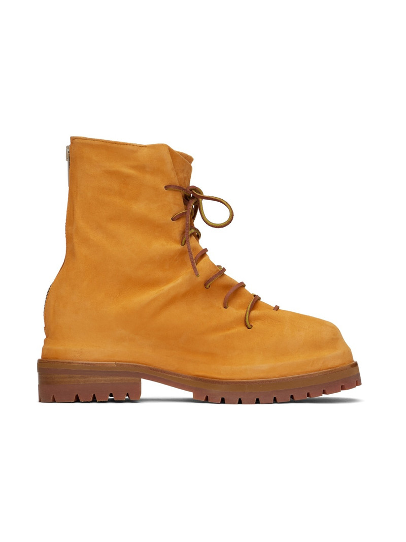 Orange Lace-Up Boots 1