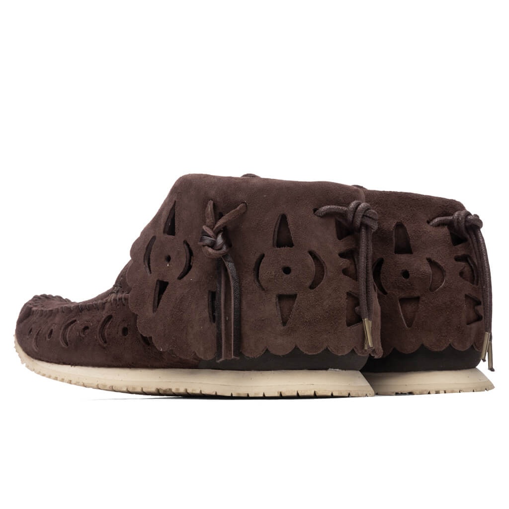 visvim VISVIM FBT BEARFOOT PERF-FOLK - DARK BROWN | feature 