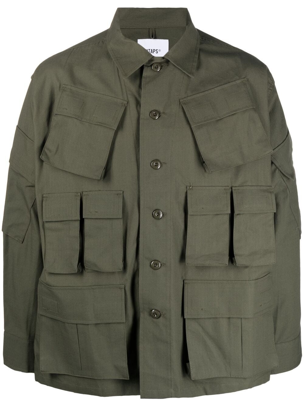 patch-pocket military jacket - 1