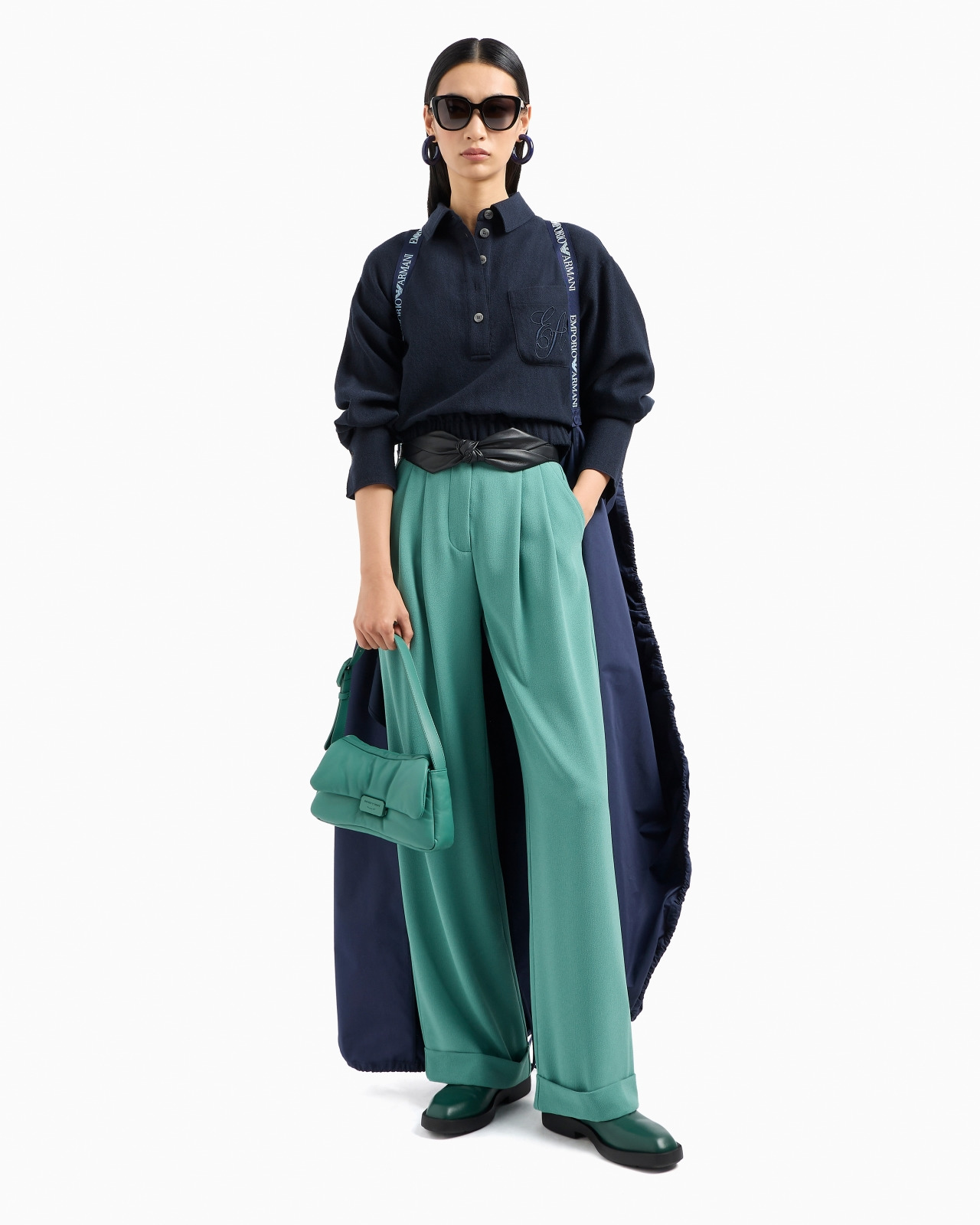Sablé stretch fabric trousers with pleats - 4