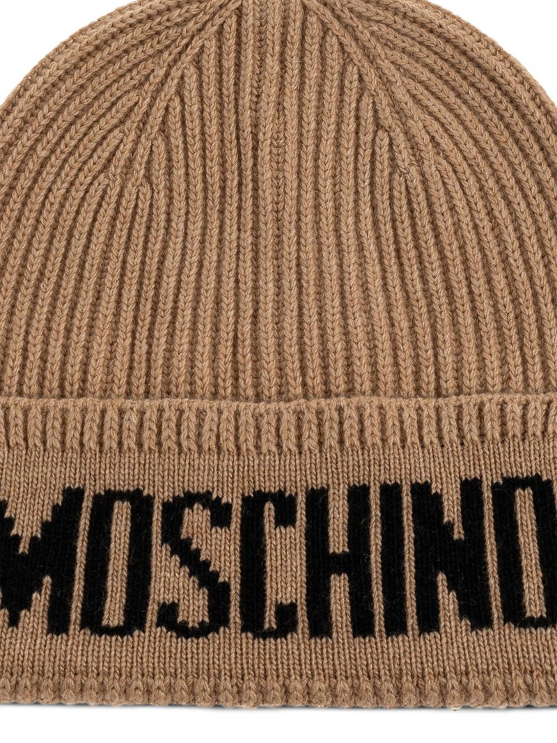 logo-embroidered ribbed beanie 3