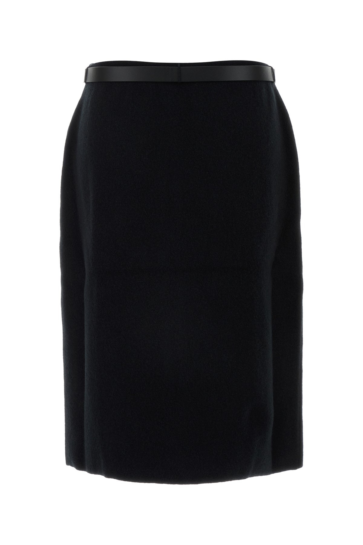 Black stretch wool blend skirt - 2