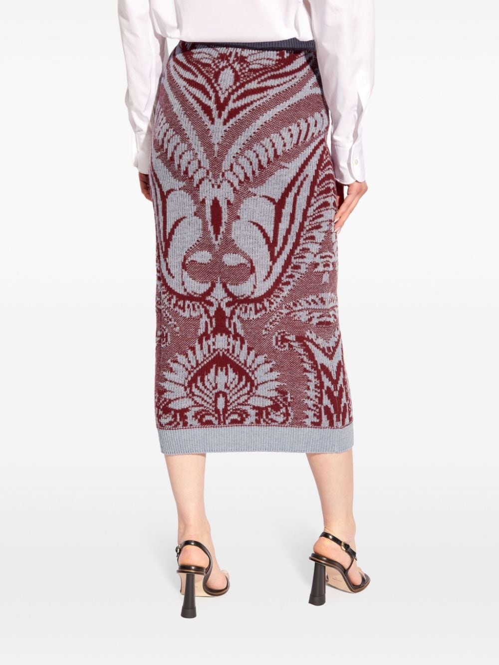 intarsia-knit wool skirt - 4
