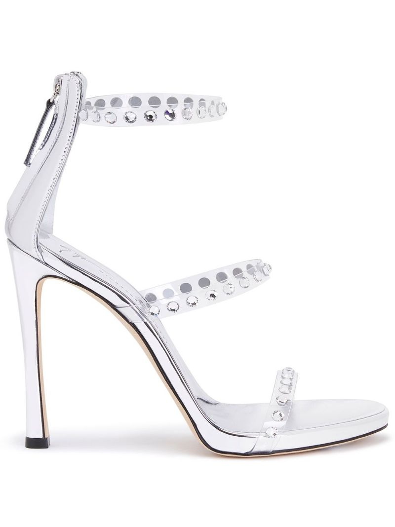 crystal-embellished stiletto sandals - 1