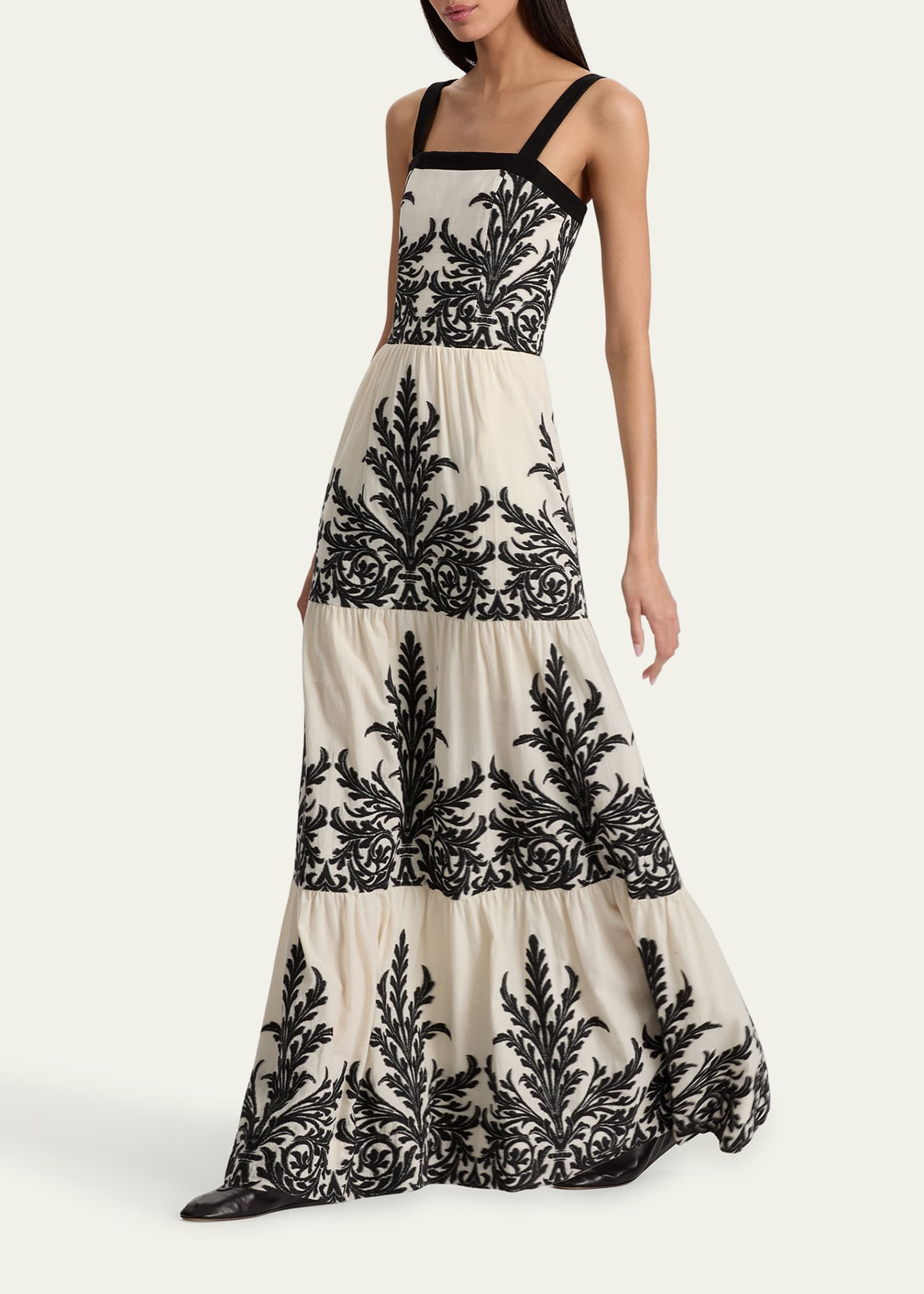 Saige Embroidered Tiered Maxi Dress - 4
