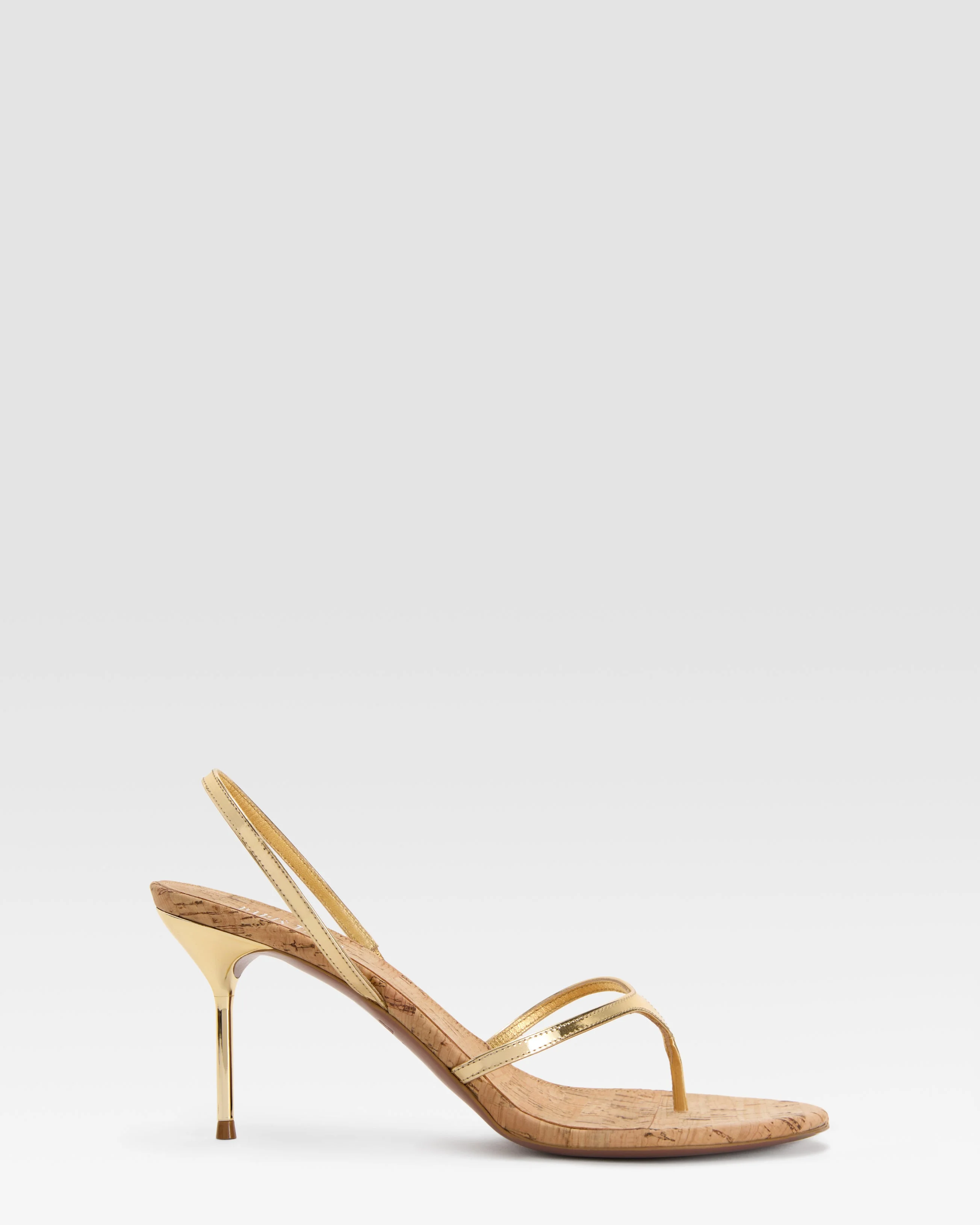 METALLIC LEATHER SANDAL AND CORK - 1