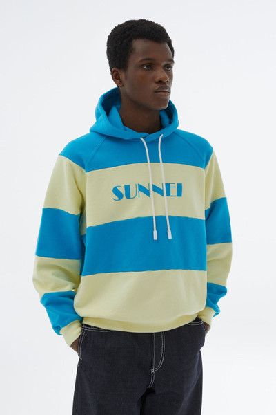 SUNNEI AZURE & LIGHT YELLOW HOODIE WITH LOGO outlook