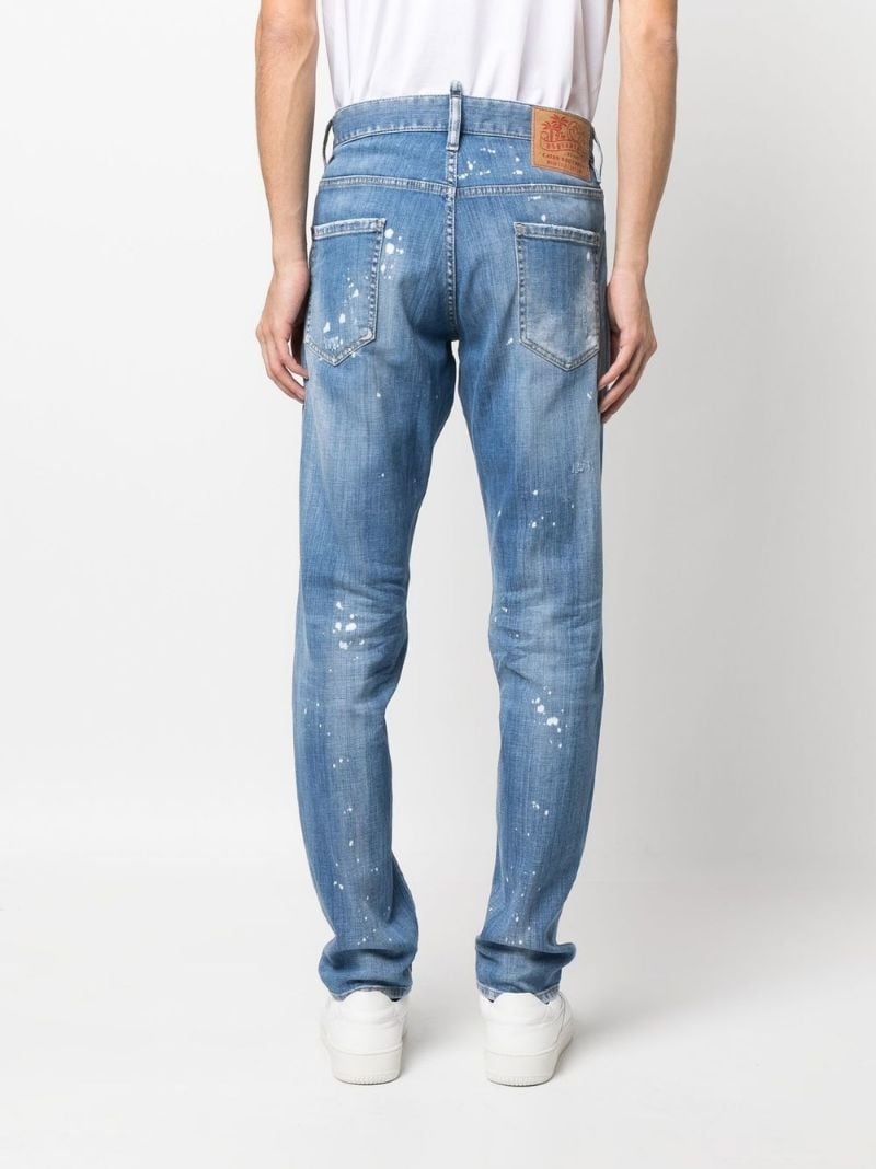 distressed mid-rise straight-leg jeans - 4