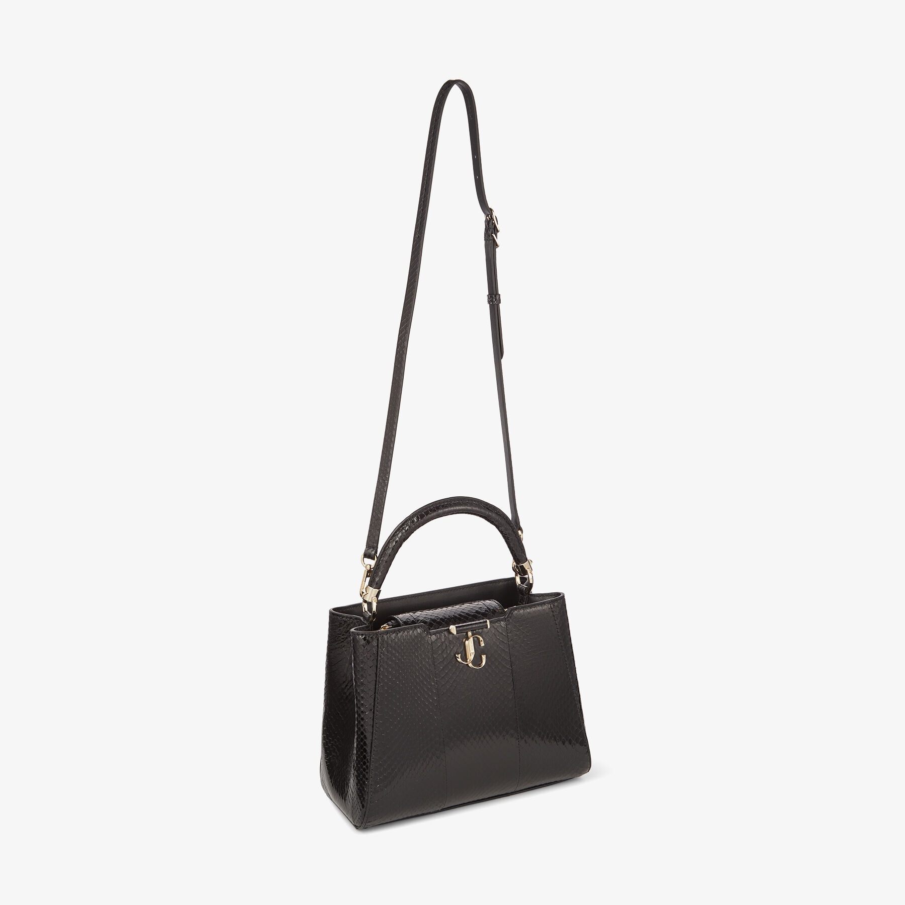 Varenne Top Handle M
Black Elaphe Top Handle Bag with Light Gold JC Emblem - 6