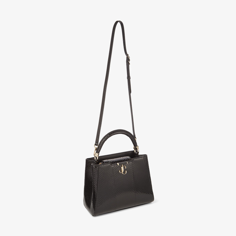 Varenne Top Handle M
Black Elaphe Top Handle Bag with Light Gold JC Emblem 6