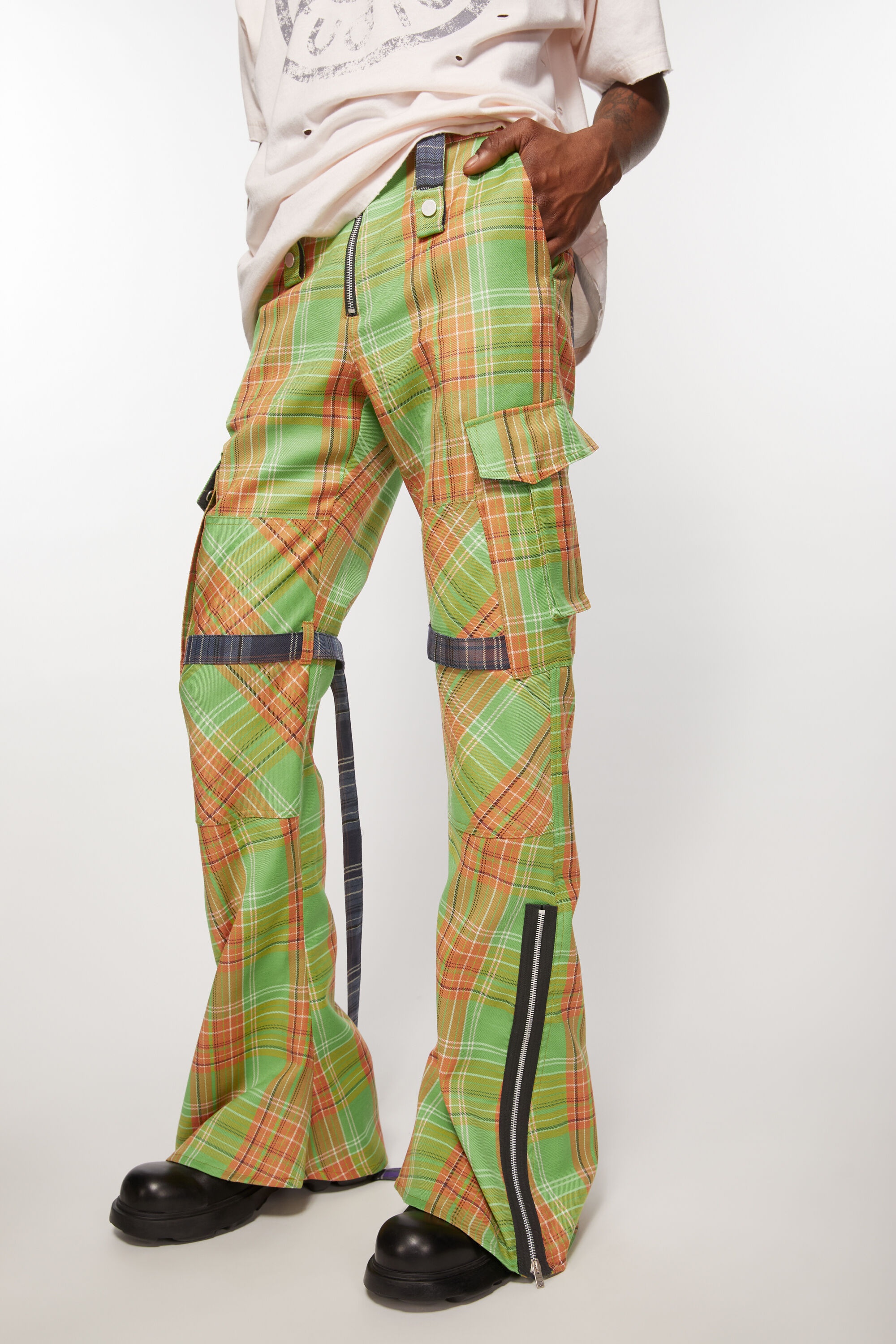 Cargo check trousers - Green/brown - 5