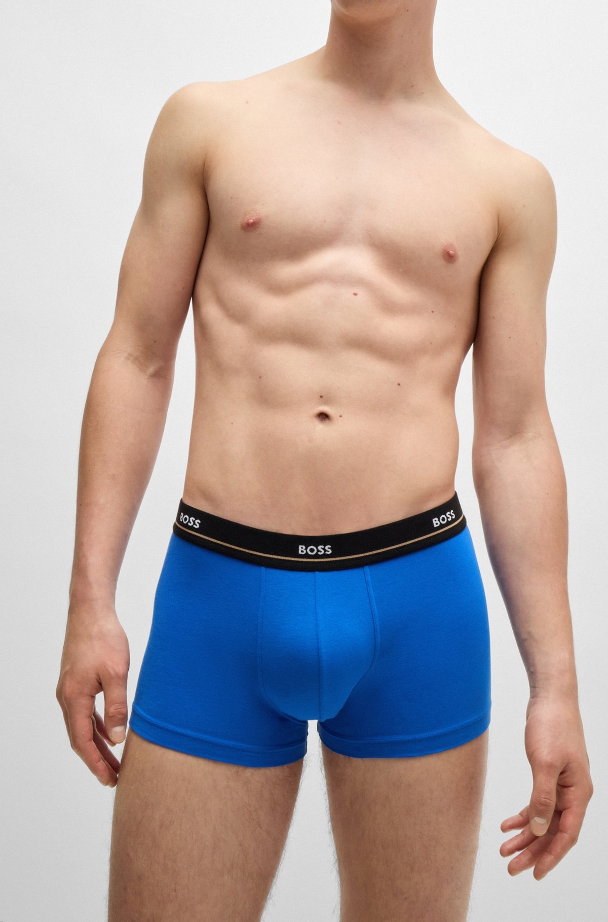 FIVE-PACK OF STRETCH-COTTON TRUNKS WITH LOGO WAISTBANDS - 5