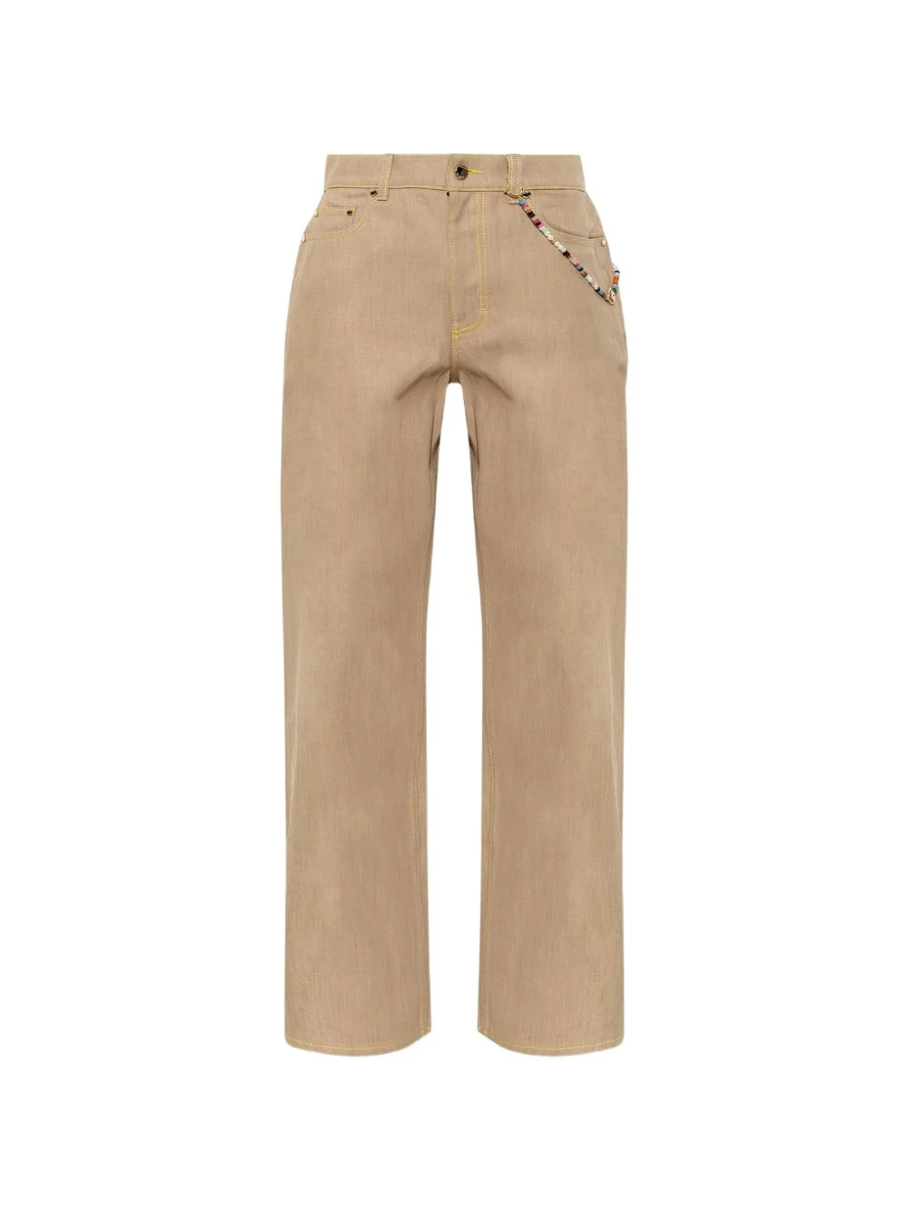 beaded-chain straight-leg jeans - 1