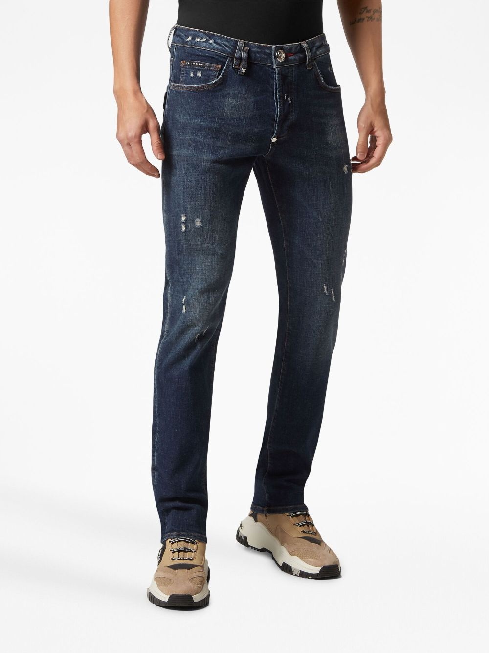 distressed low-rise skinny jeans - 3