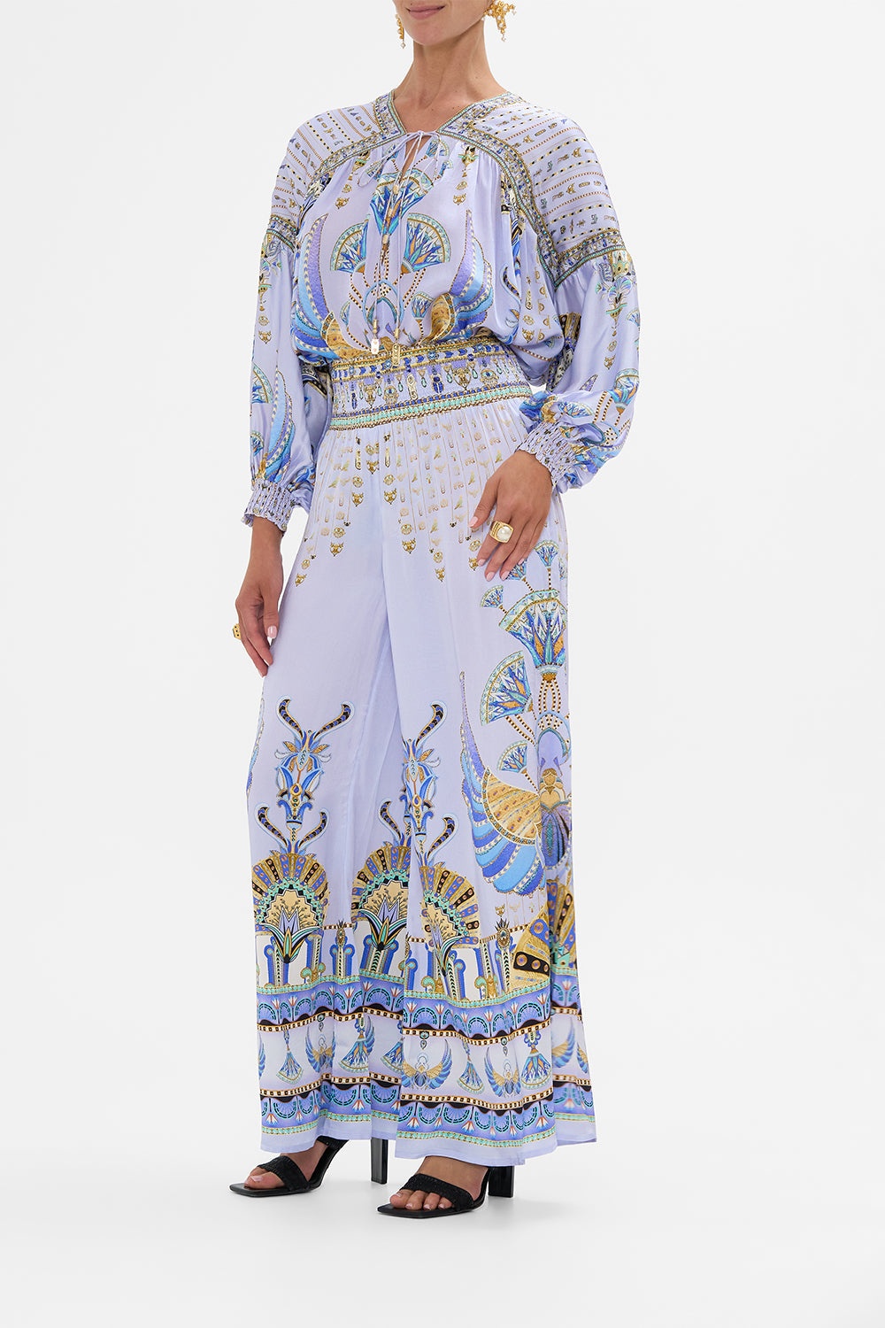 SHIRRED WAIST PANT - 4