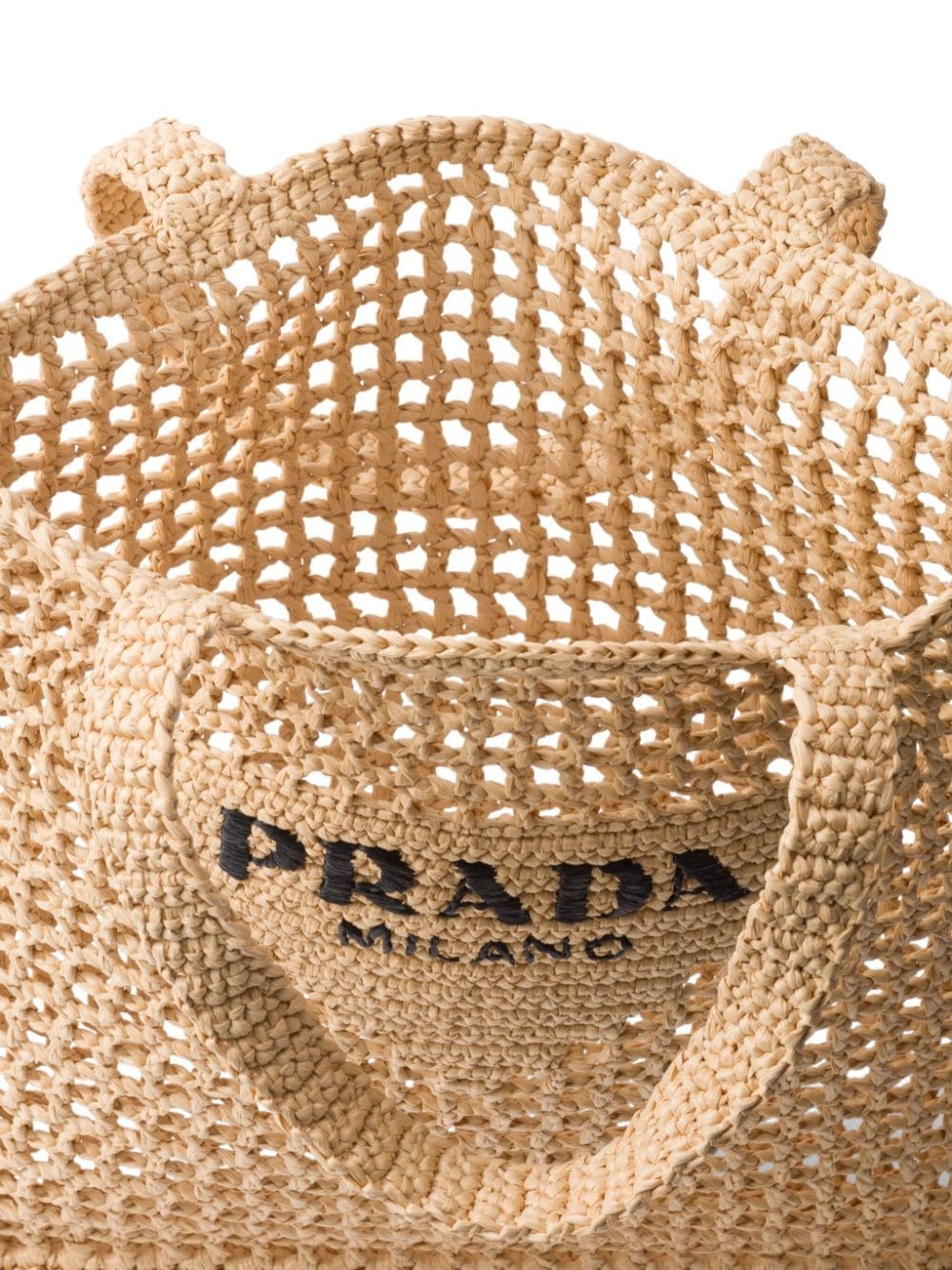 logo-embroidered crochet tote bag - 5