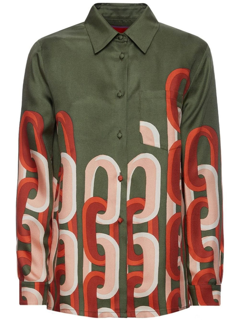 silk geometric print shirt 1