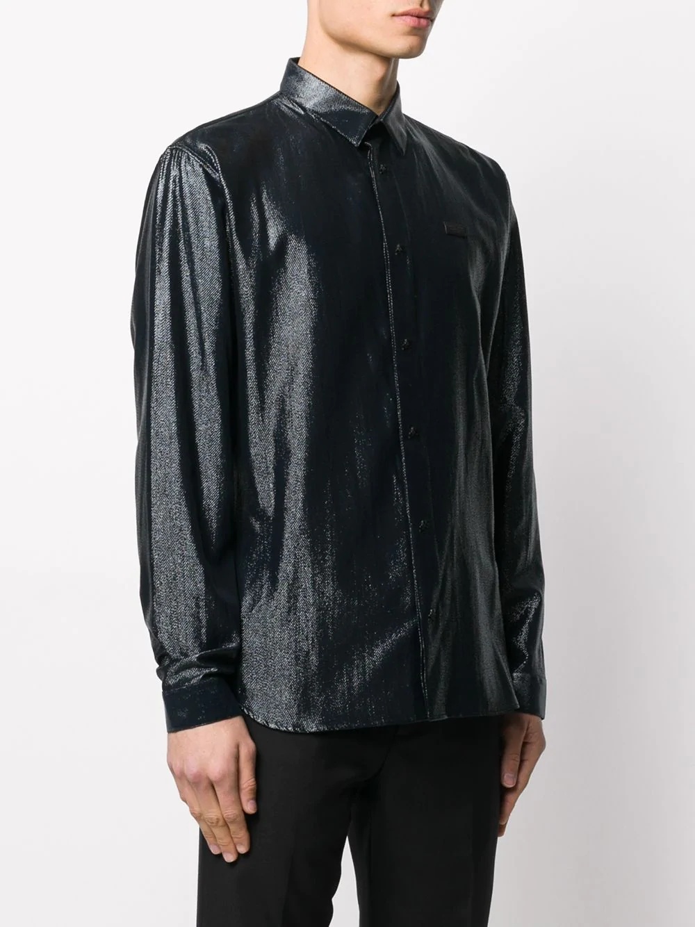 metallic long-sleeve shirt - 3