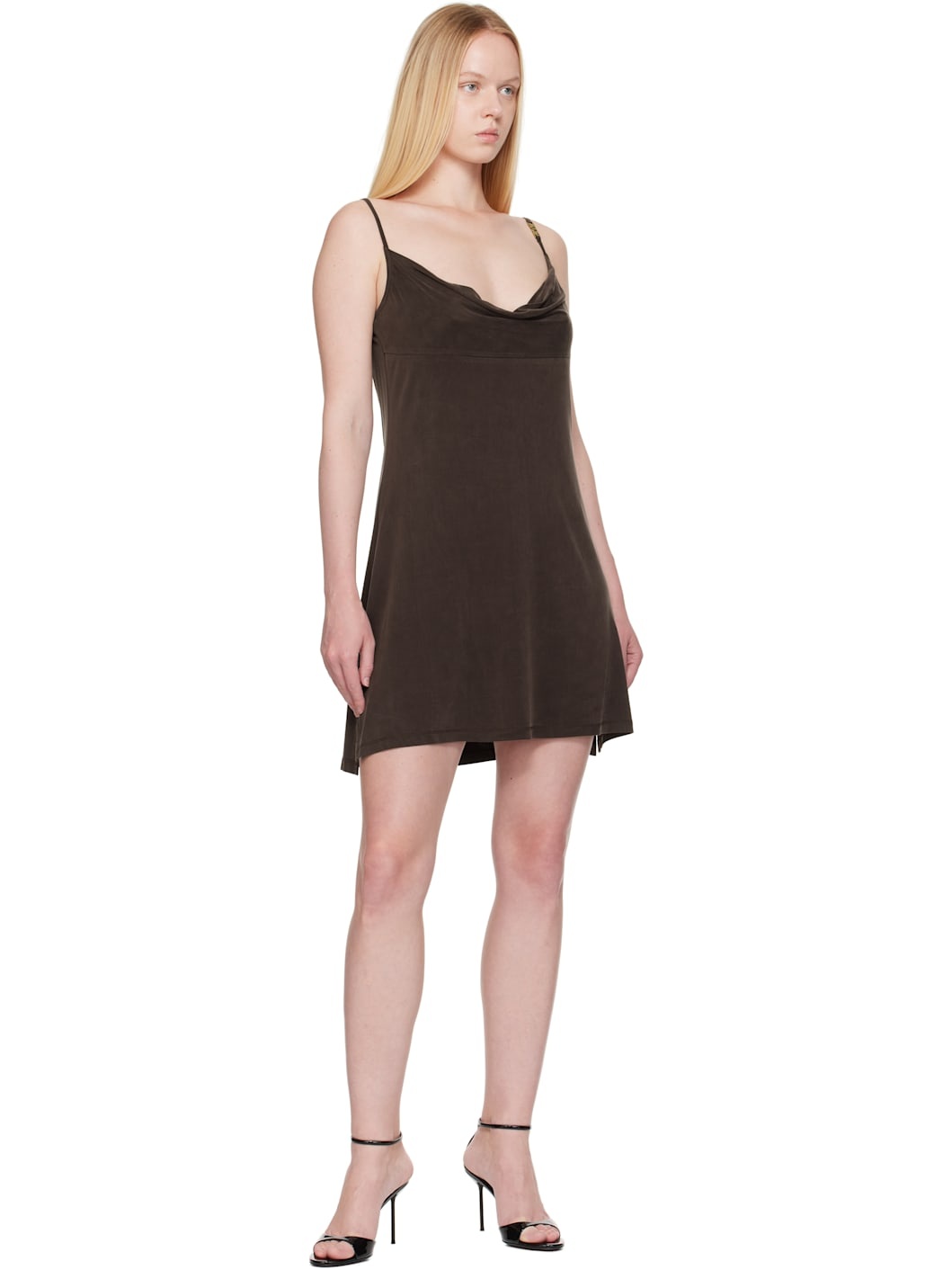 Brown Cupro Midi Dress - 4