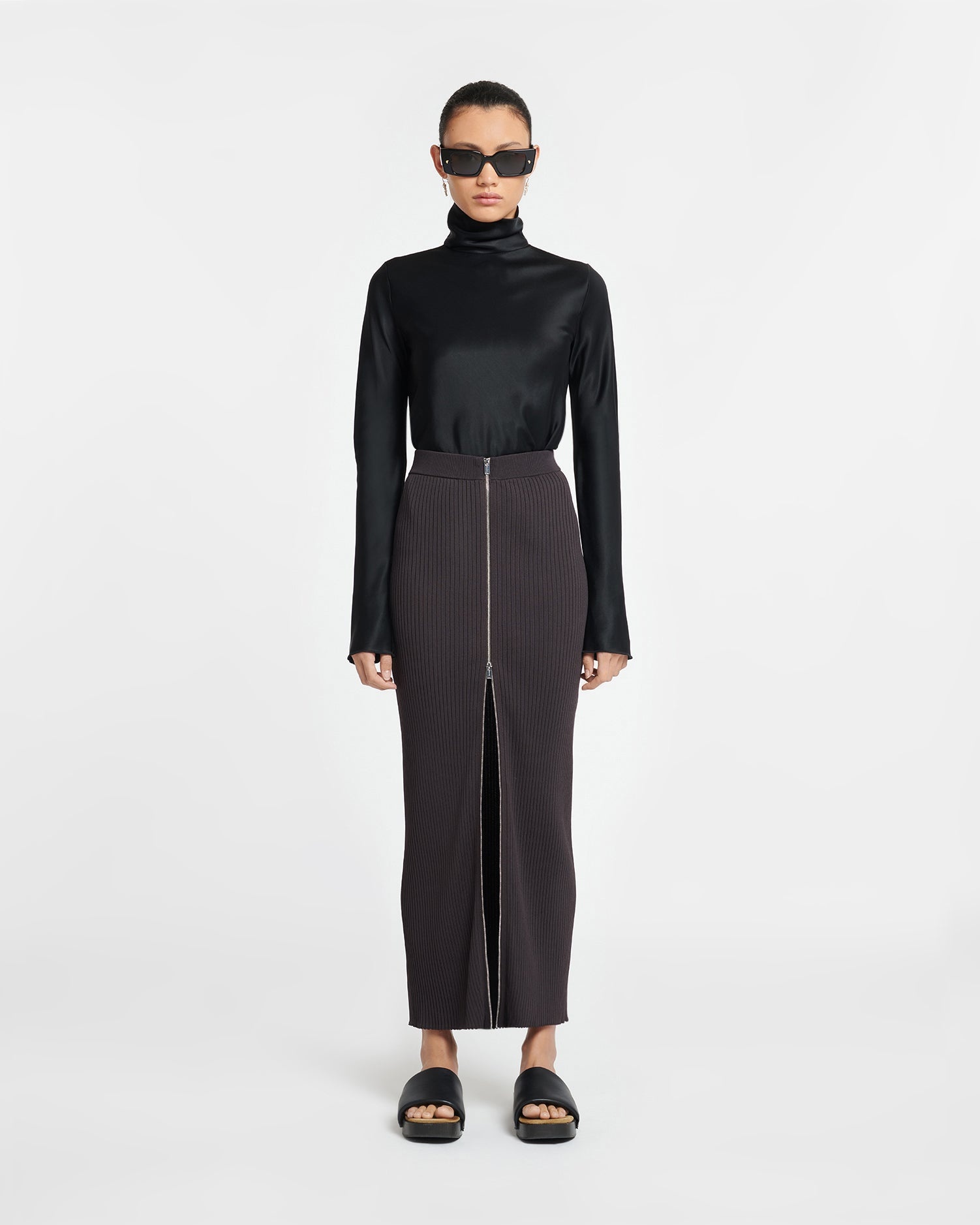 Ribbed-Knit Maxi Skirt - 1