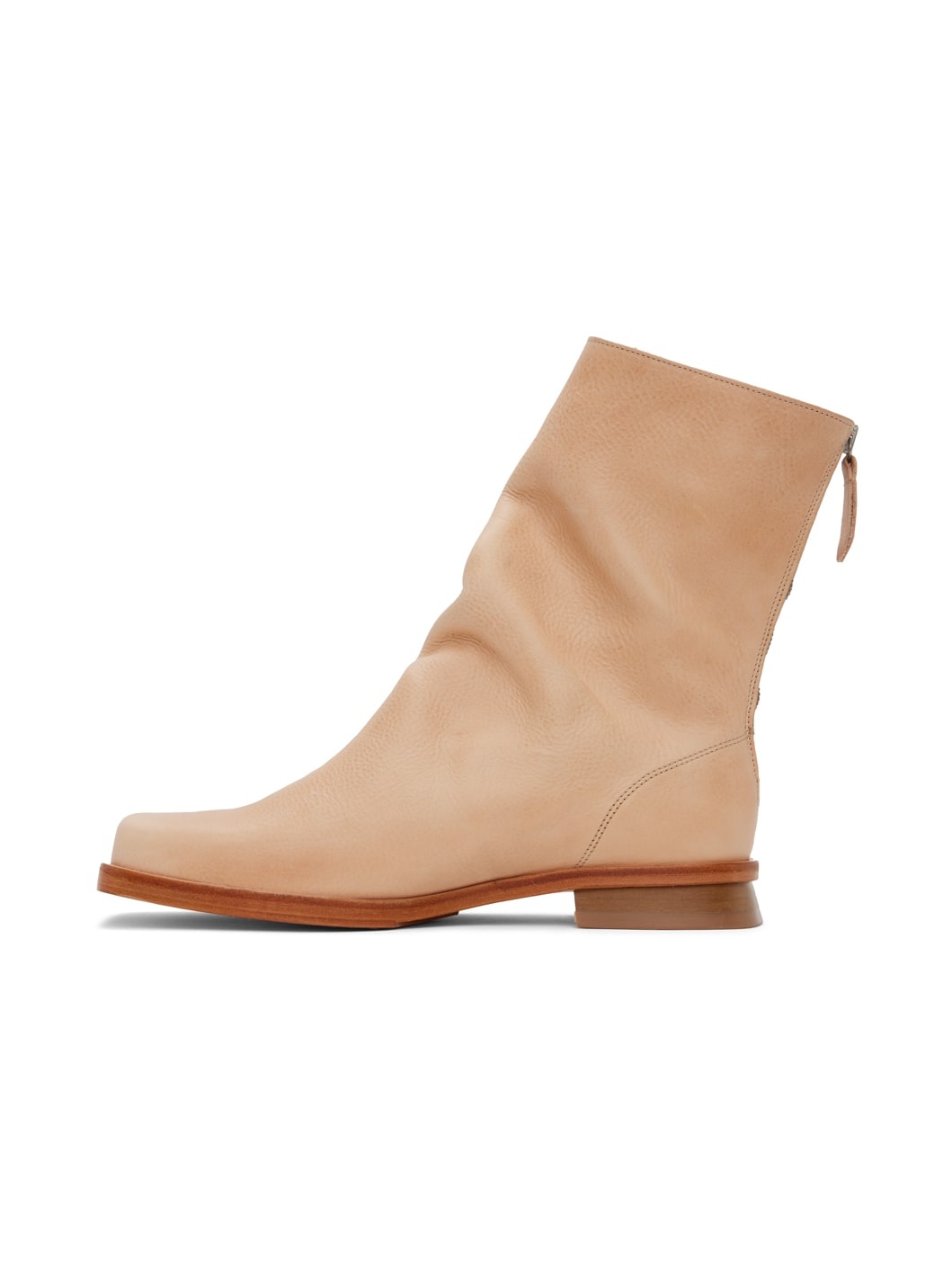 Beige Blunt Boots - 3
