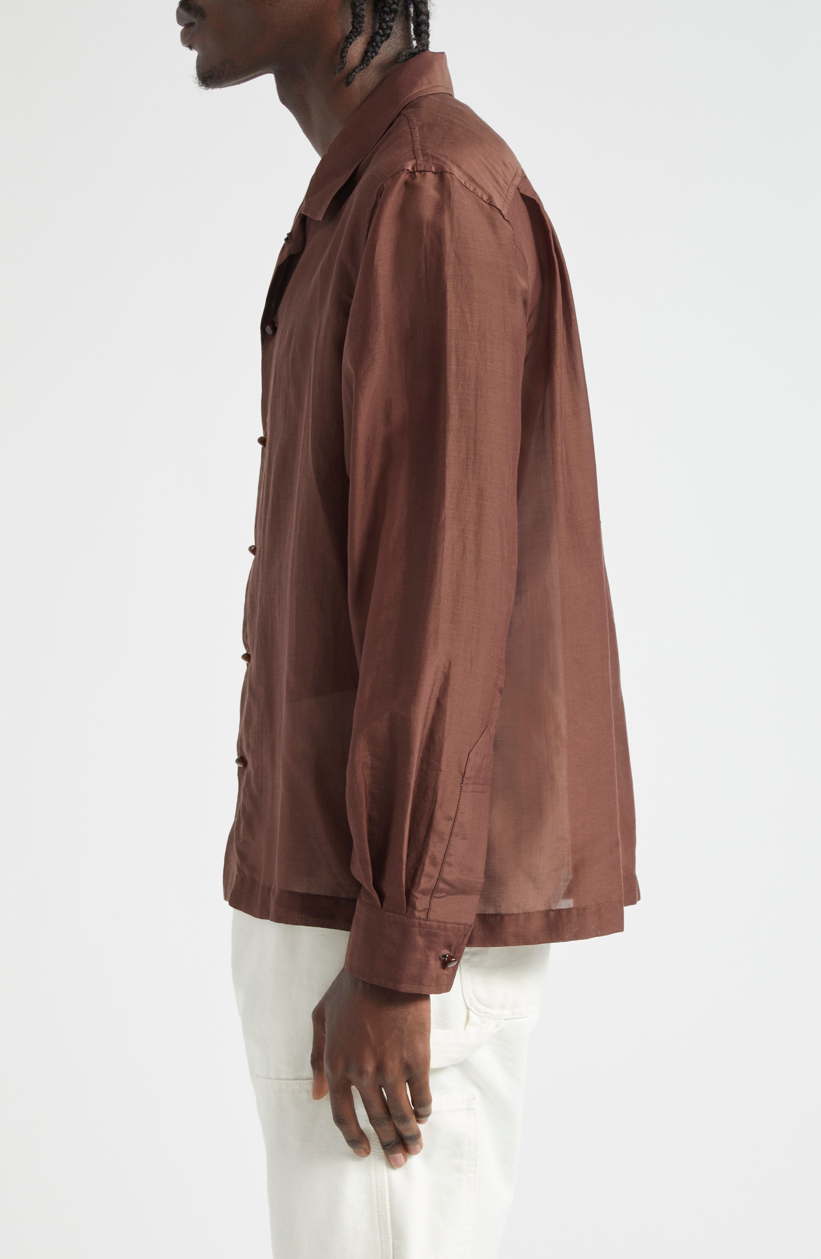 Heartwood Long Sleeve Cotton & Silk Camp Shirt - 3