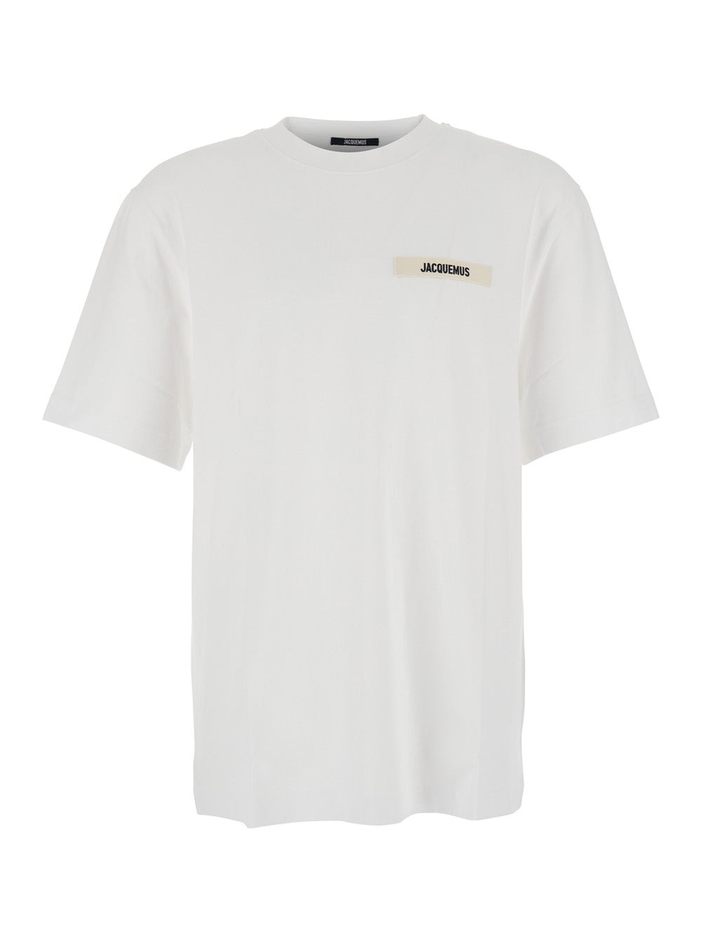 Jacquemus Men 'Le T-Shirt Gros Grain' White T-Shirt With Logo Patch On The Front In Cotton Man - 1