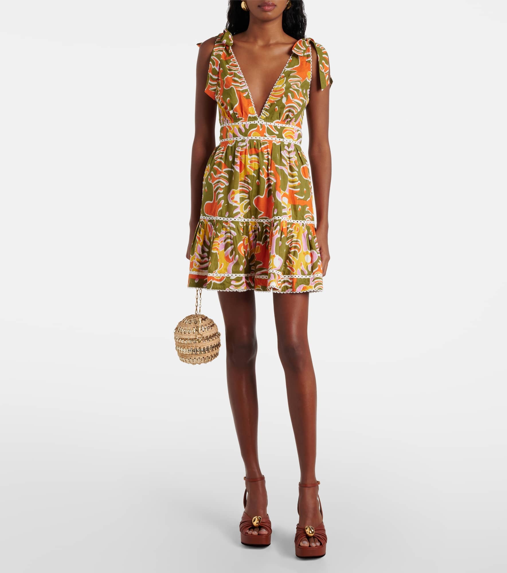 Cara printed cotton minidress - 2