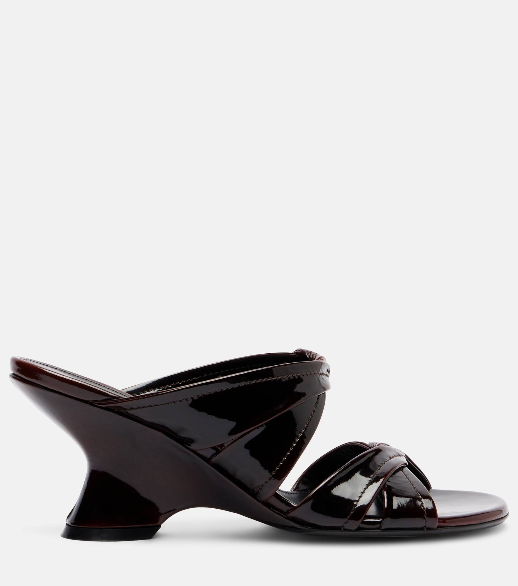 75 patent leather wedge mules - 4