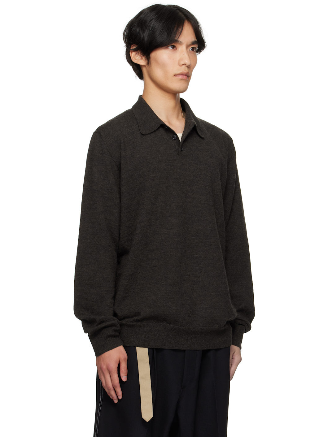 Brown Suede Elbow Patch Polo - 2