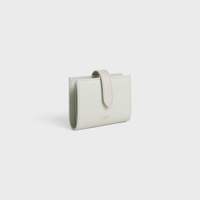 CELINE Small Strap Wallet ESSENTIALS in Bicolour Grained Calfskin outlook