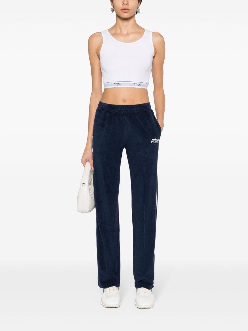 logo-embroidered terry-cloth trousers - 2