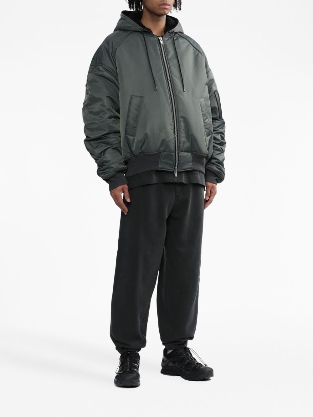 padded hooded bomber jacket - 2