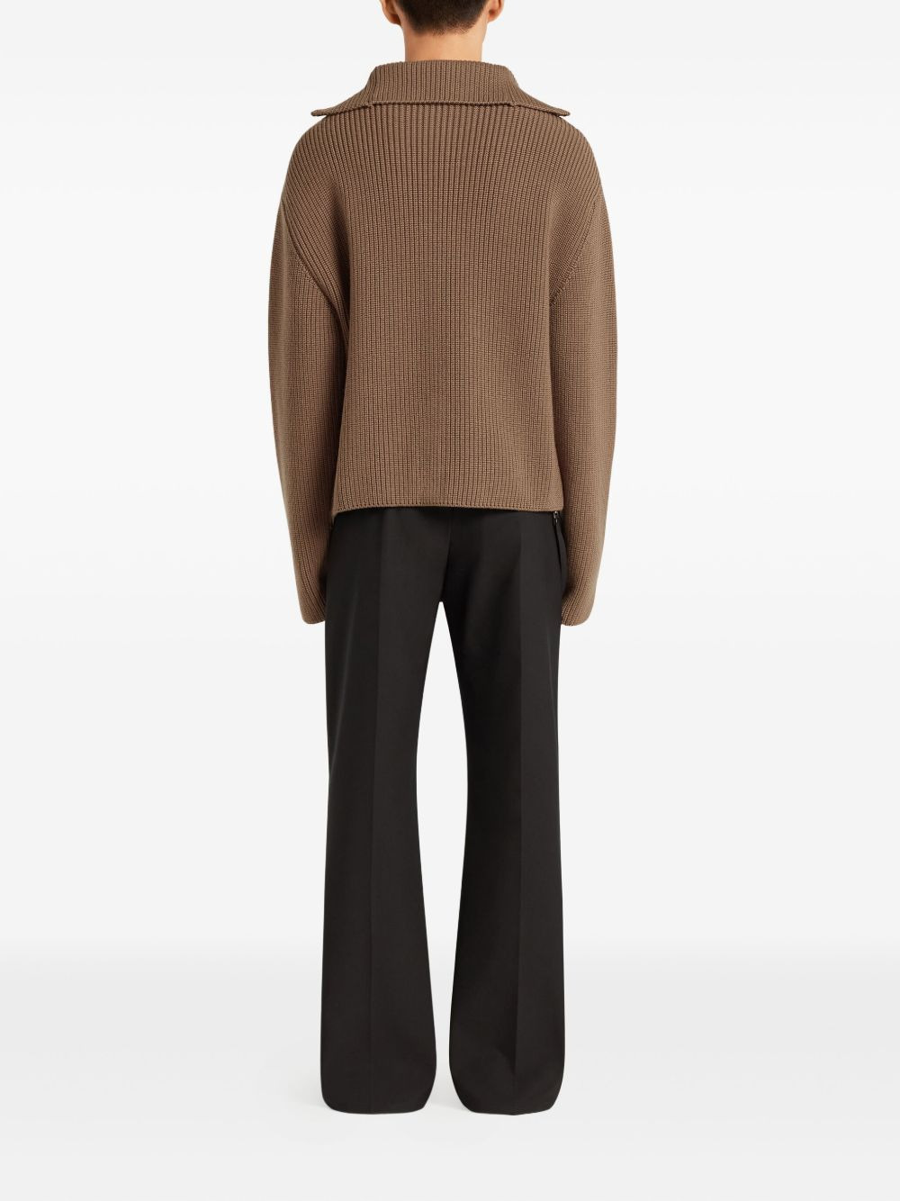 half-zip ribbed-knit sweater - 4