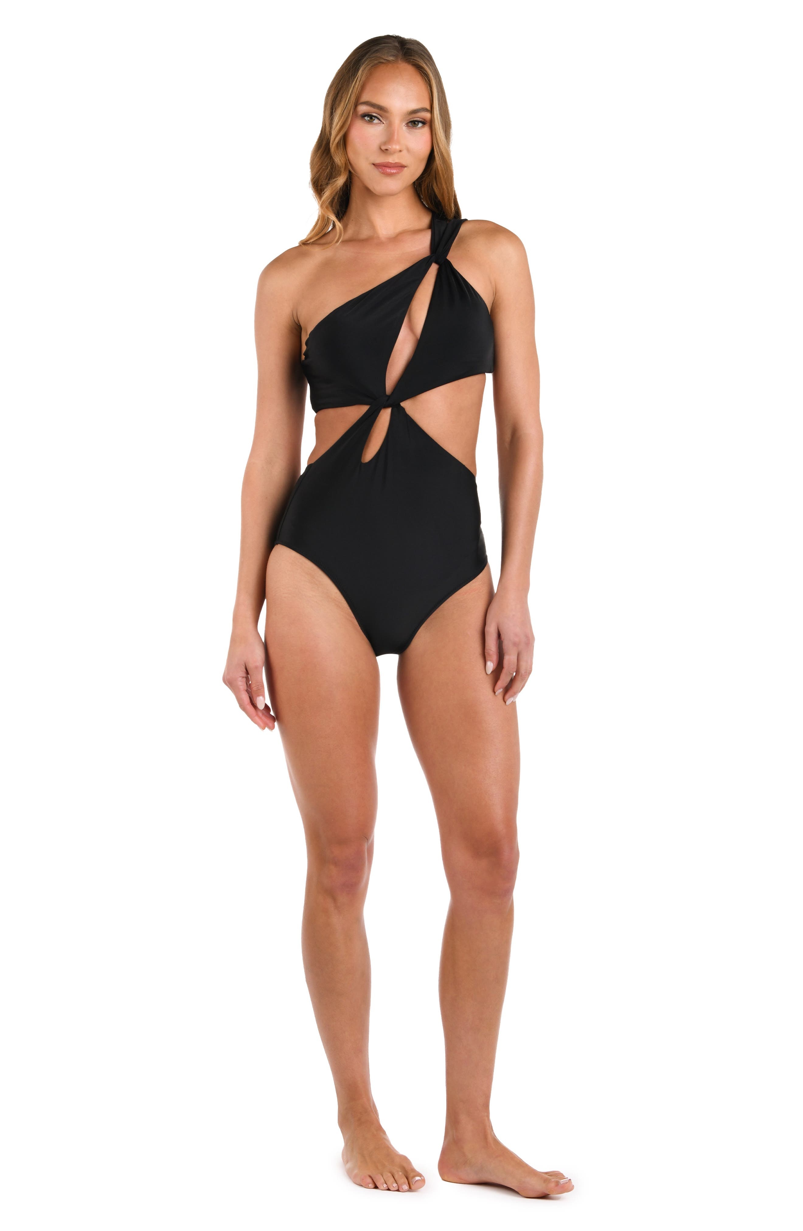 L'AGENCE Camilla Cutout One-Shoulder One-Piece Swimsuit in Black at Nordstrom - 4